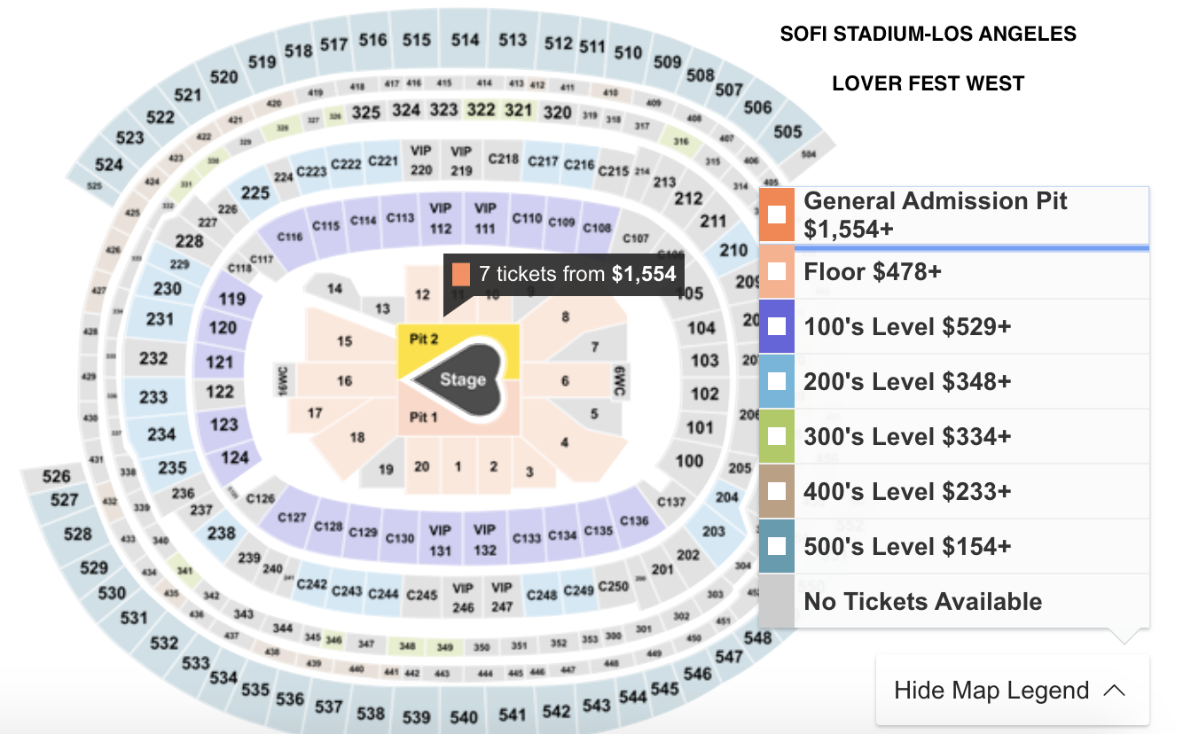 Taylor Swift Seating Chart Eras Tour